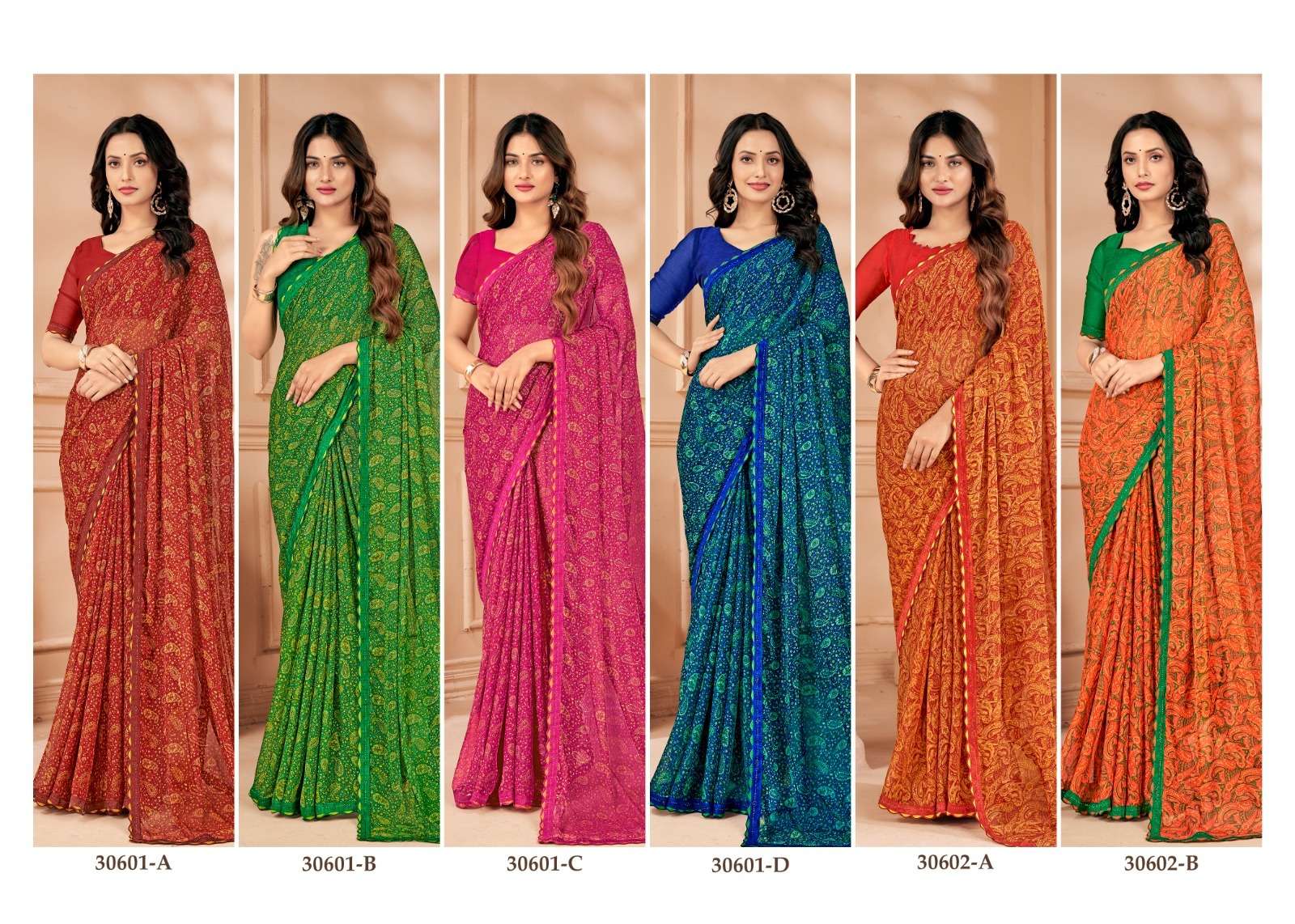 VANILLA VOL-4 BY RUCHI CHIFFON COLOURFUL PRINTED SAREES 