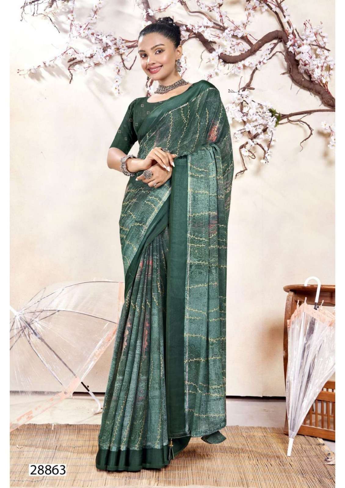 VINODINI BY VALLABHI CASUAL WEAR PRINTED SAREES 