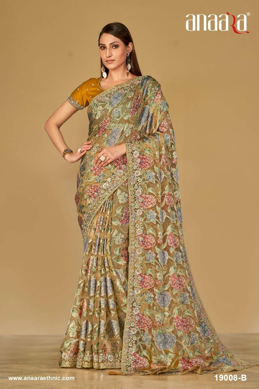 ANAARA (19000 Hit COLOURS) BY TATHASTU ORGANZA BRASSO WITH BEAUTIFUL PRINTED SAREES 