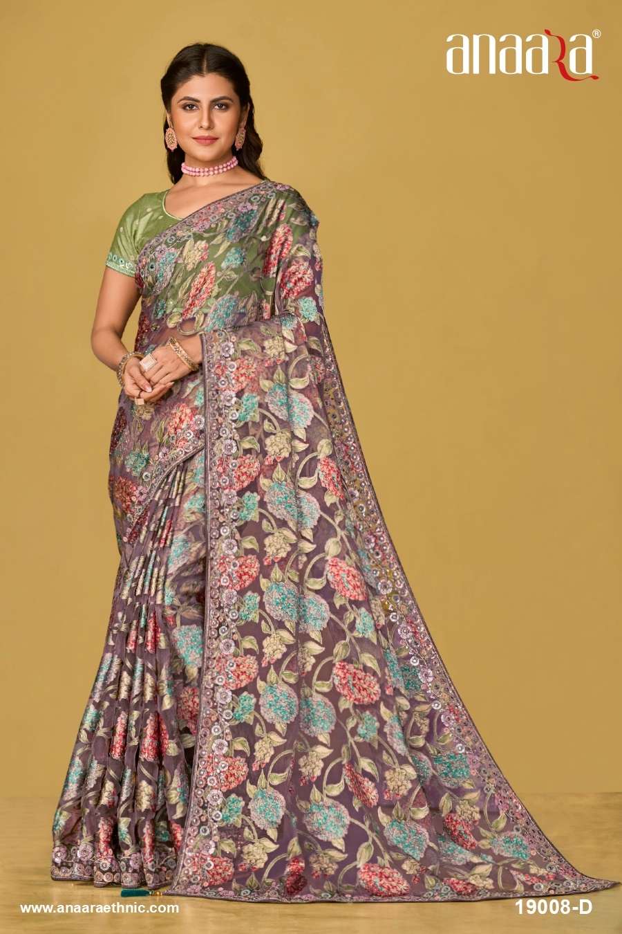 ANAARA (19000 Hit COLOURS) BY TATHASTU ORGANZA BRASSO WITH BEAUTIFUL PRINTED SAREES 