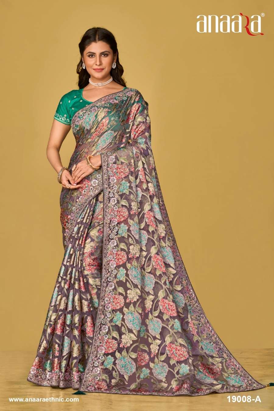 ANAARA (19000 Hit COLOURS) BY TATHASTU ORGANZA BRASSO WITH BEAUTIFUL PRINTED SAREES 