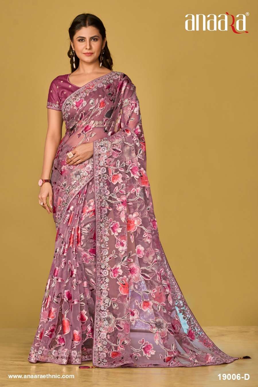 ANAARA (19000 Hit COLOURS) BY TATHASTU ORGANZA BRASSO WITH BEAUTIFUL PRINTED SAREES 