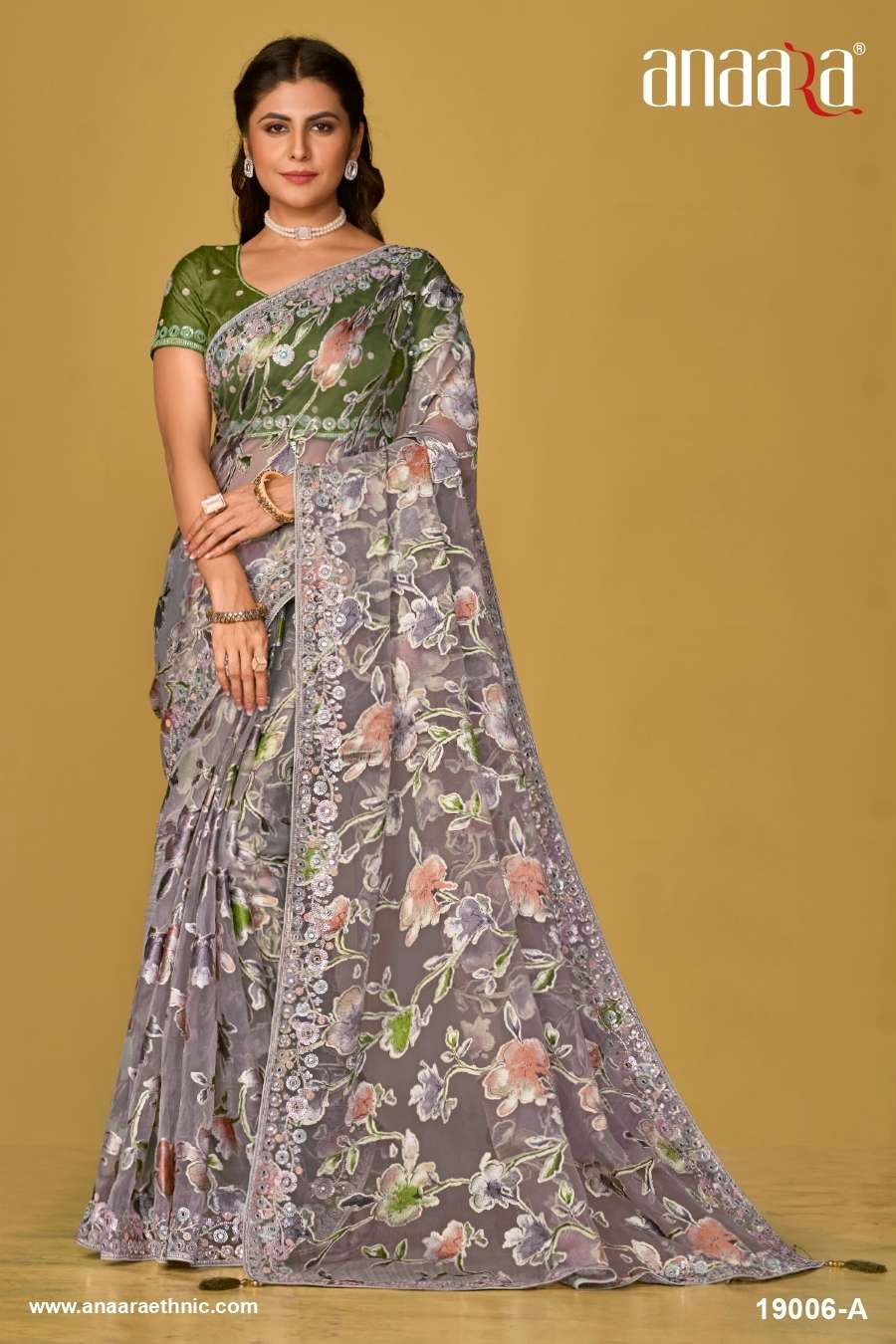 ANAARA (19000 Hit COLOURS) BY TATHASTU ORGANZA BRASSO WITH BEAUTIFUL PRINTED SAREES 