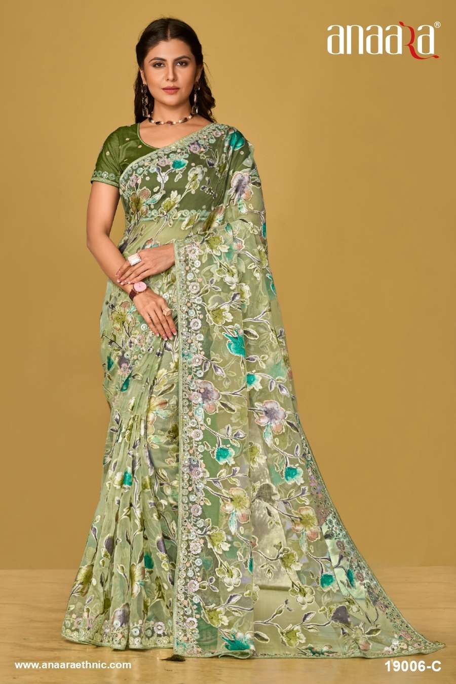 ANAARA (19000 Hit COLOURS) BY TATHASTU ORGANZA BRASSO WITH BEAUTIFUL PRINTED SAREES 