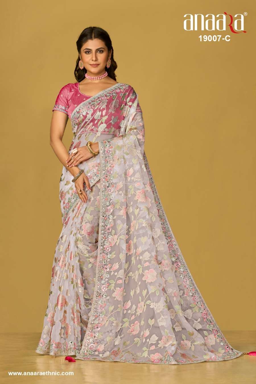 ANAARA (19000 Hit COLOURS) BY TATHASTU ORGANZA BRASSO WITH BEAUTIFUL PRINTED SAREES 