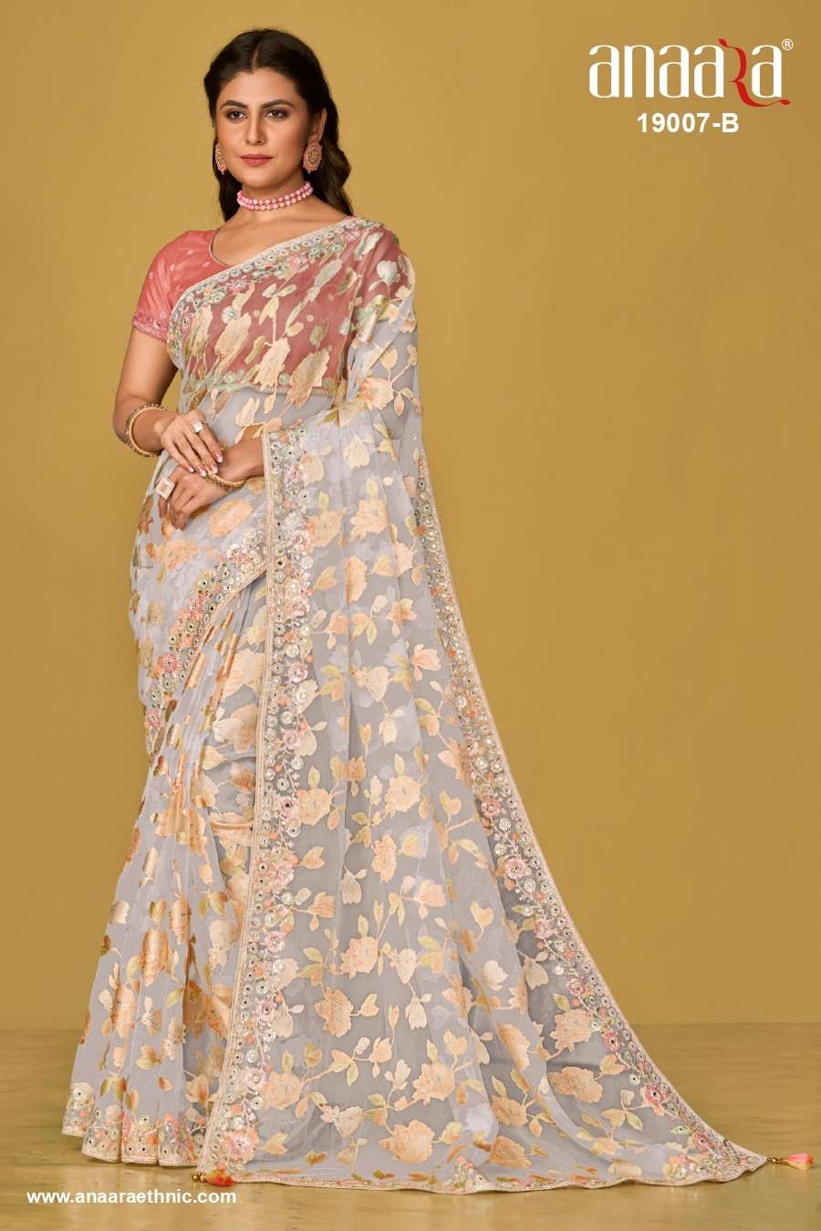 ANAARA (19000 Hit COLOURS) BY TATHASTU ORGANZA BRASSO WITH BEAUTIFUL PRINTED SAREES 