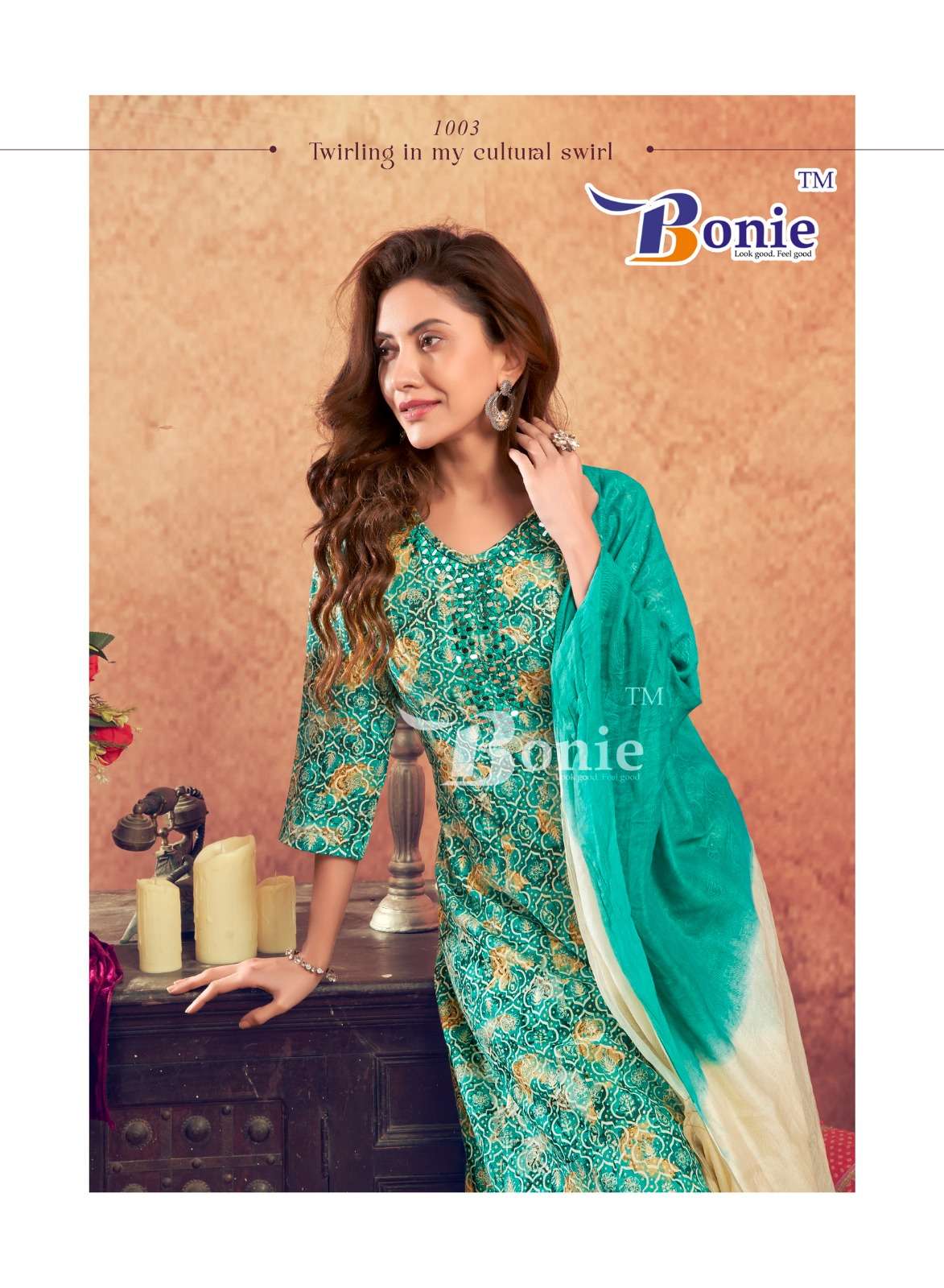 ANERI VOL-3 BY BONIE CAPSULE AMAZING PRINTS ANARKALI KURTI PANT WITH DUPATTA 