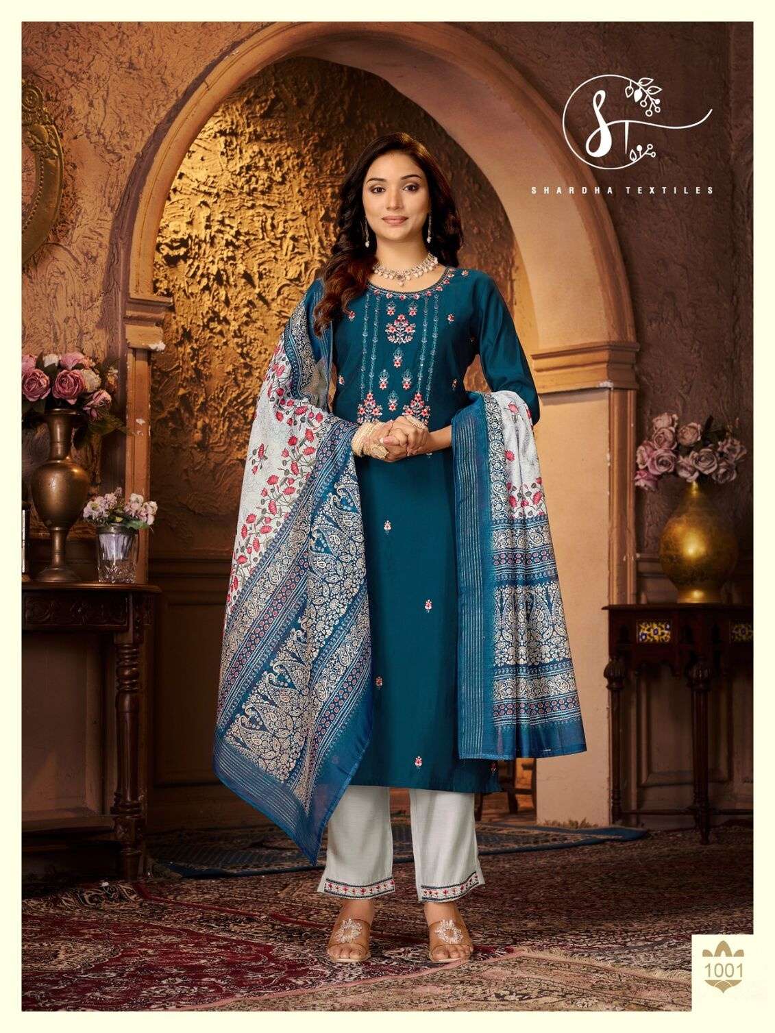 ARZOO SILK BY SHARDA TEXTILES SUPER PREMIUM SILK PANT WITH PAYAL WORK 3 PCS 