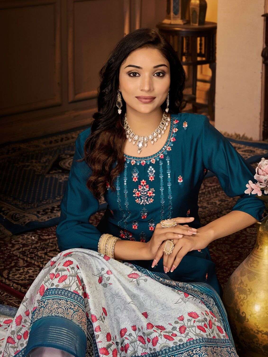 ARZOO SILK BY SHARDA TEXTILES SUPER PREMIUM SILK PANT WITH PAYAL WORK 3 PCS 