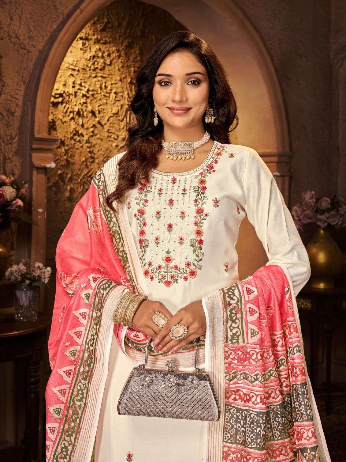 ARZOO SILK BY SHARDA TEXTILES SUPER PREMIUM SILK PANT WITH PAYAL WORK 3 PCS 