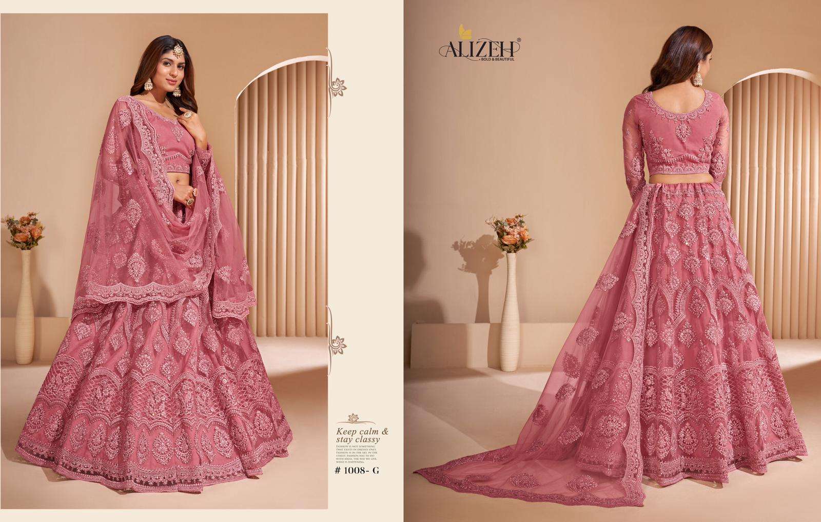 BRIDAL HERITAGE 1008 HIT DESIGN BY ALIZEH HEAVY EMBROIDERY WEDDING WEAR LEHENGA BLOUSE WITH DUPATTA 