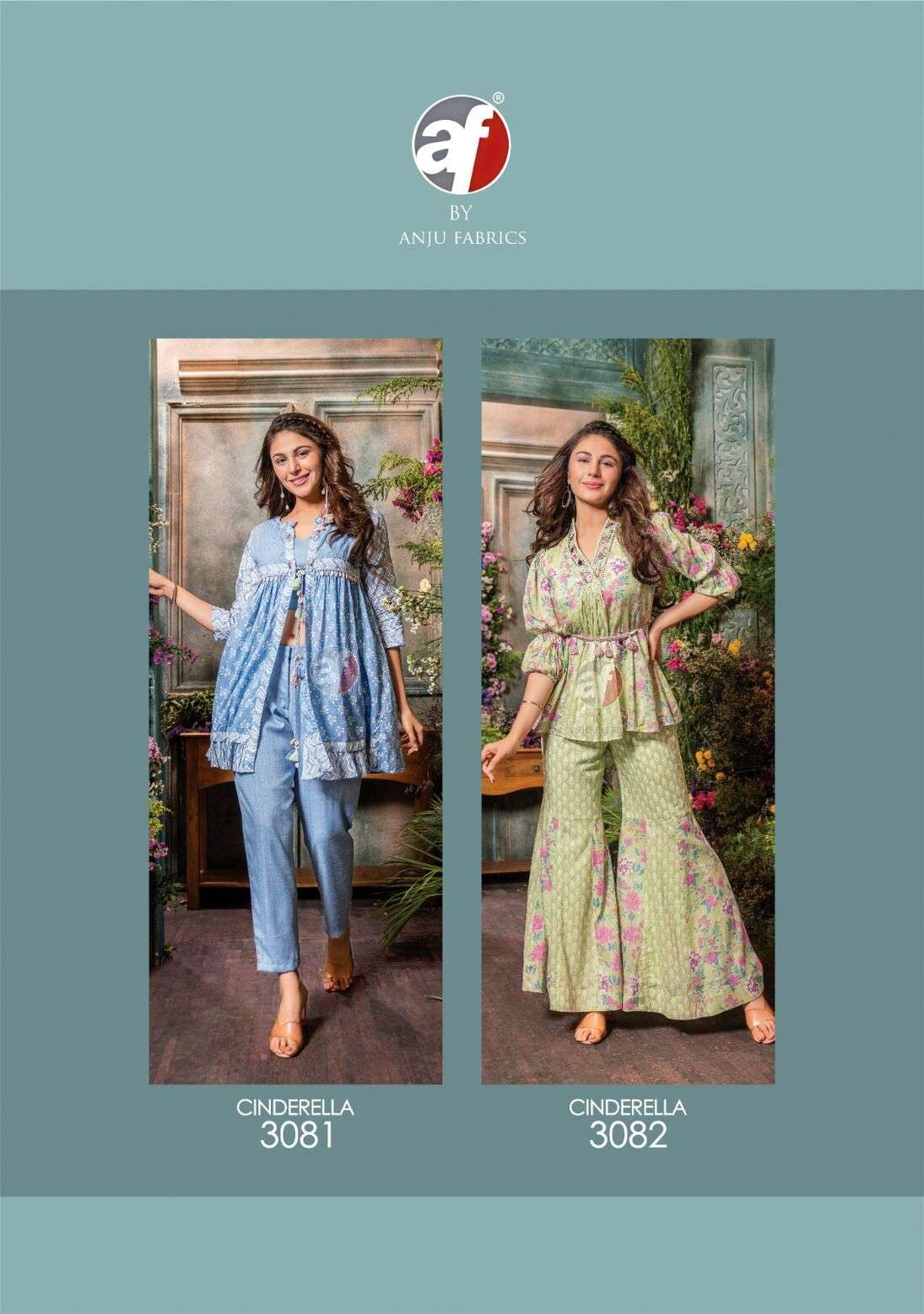 CINDRELLA VOL-3 BY ANJU FABRICS MAL COTTON WITH DIGITAL PRINT HANDWORK KURTI PANT WITH SHARARA 
