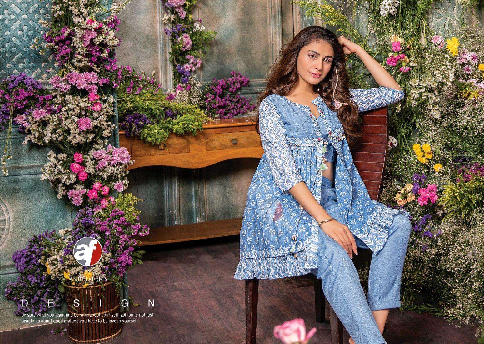 CINDRELLA VOL-3 BY ANJU FABRICS MAL COTTON WITH DIGITAL PRINT HANDWORK KURTI PANT WITH SHARARA 