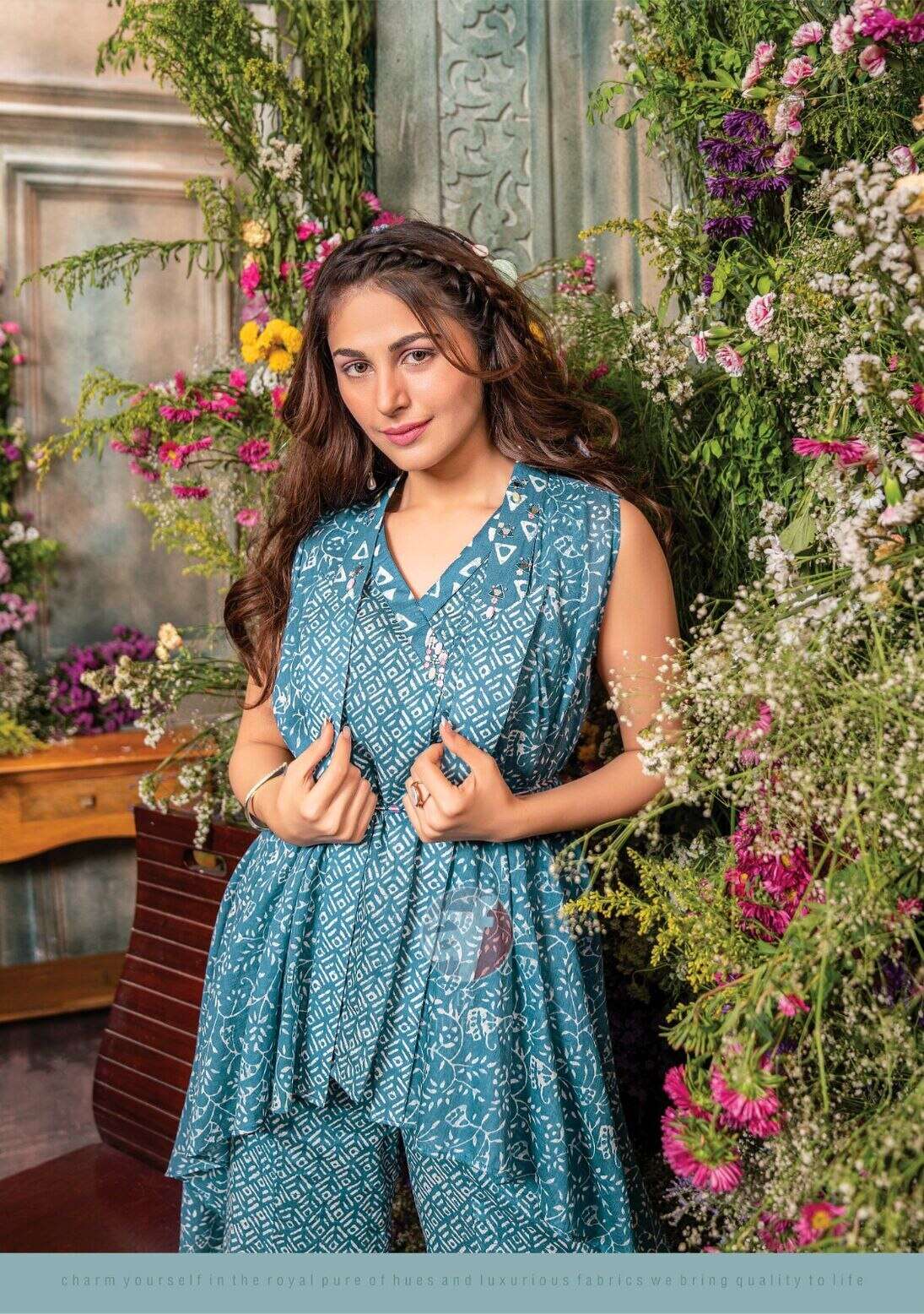 CINDRELLA VOL-3 BY ANJU FABRICS MAL COTTON WITH DIGITAL PRINT HANDWORK KURTI PANT WITH SHARARA 