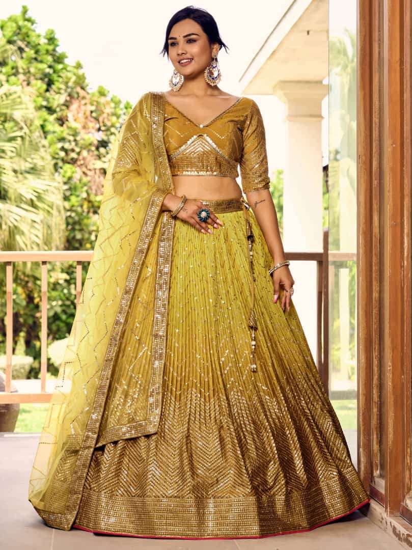 DESIGN NO-5057 BY TEXOFAB DESIGNER HEAVY SEQUENCE WORK LEHENGA BLOUSE WITH DUPATTA