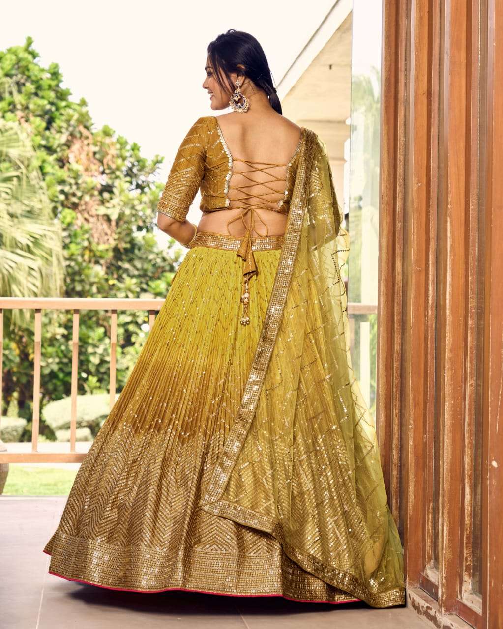 DESIGN NO-5057 BY TEXOFAB DESIGNER HEAVY SEQUENCE WORK LEHENGA BLOUSE WITH DUPATTA