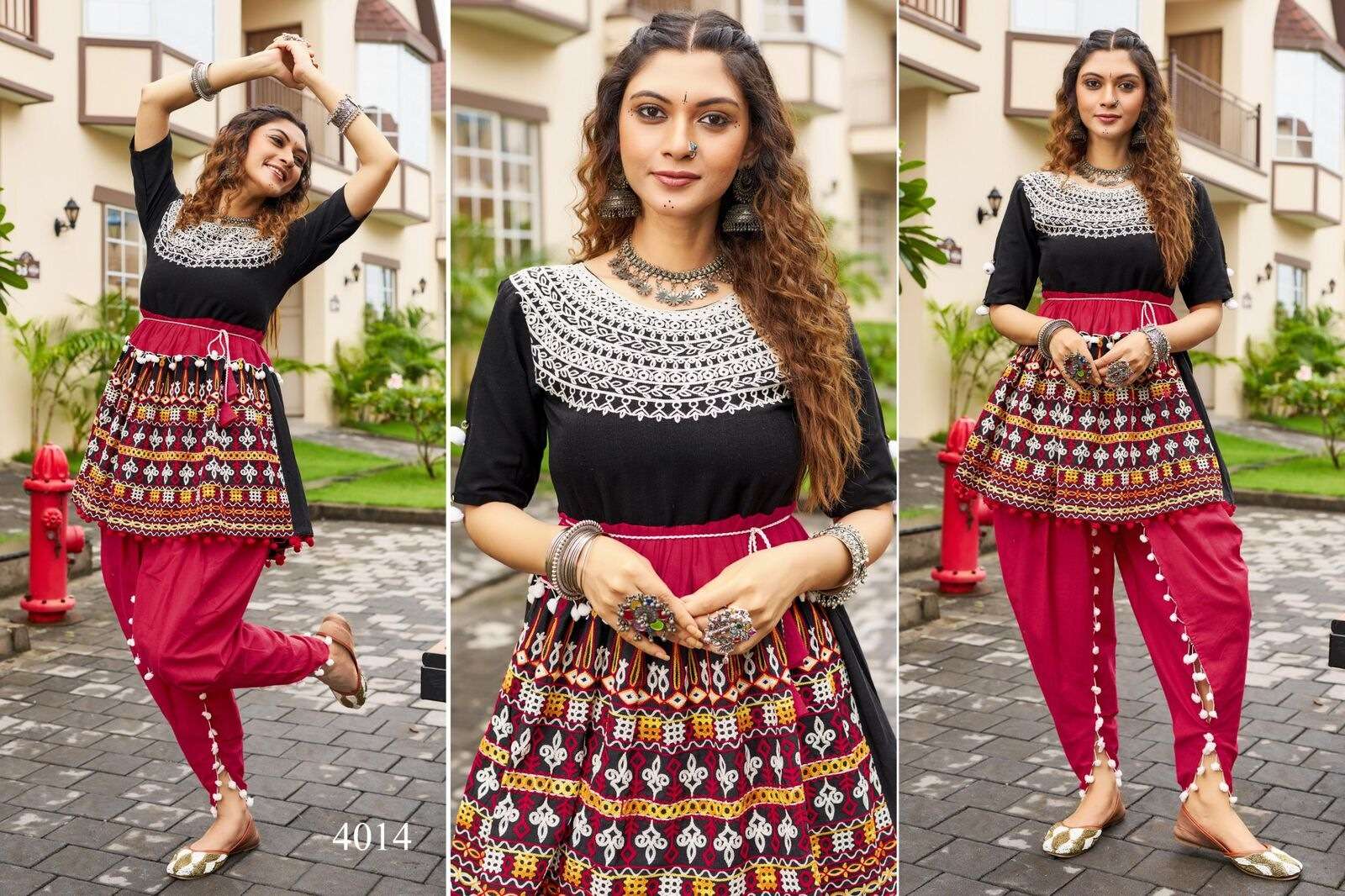 DHOLIDAA VOL-4 BY TEXOFAB PURE KHADI COTTON BEAUTIFUL EMBROIDERY KEDIYA TOP BOTTOM 