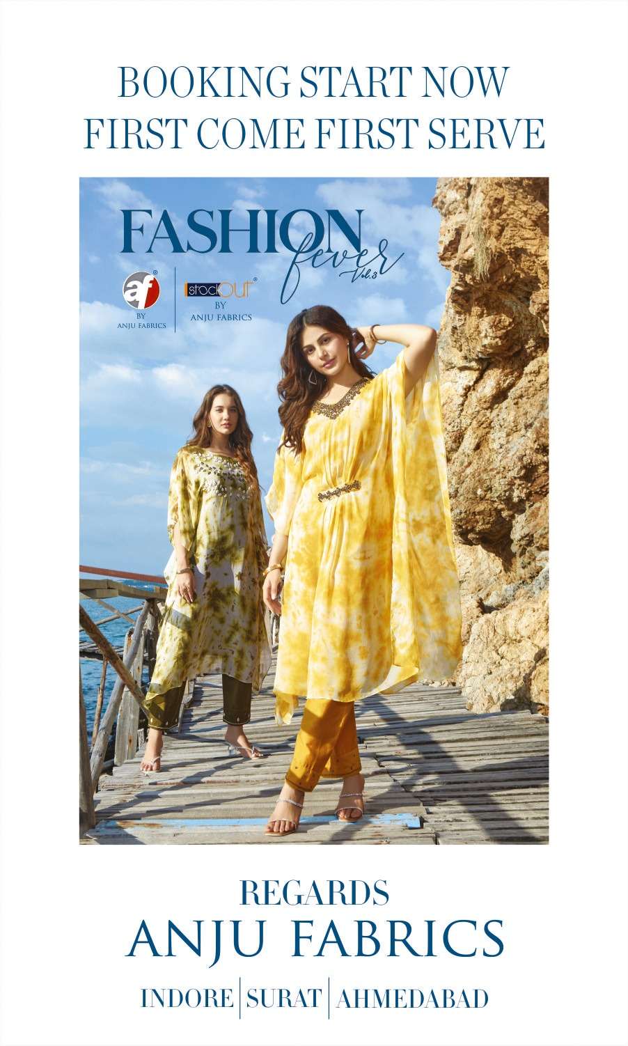 FASHION FEVER VOL-3 BY ANJU FABRICS PURE GEORGETTE TIE & DIE HANDWORK DESIGNER KAFTAN WITH PANT 