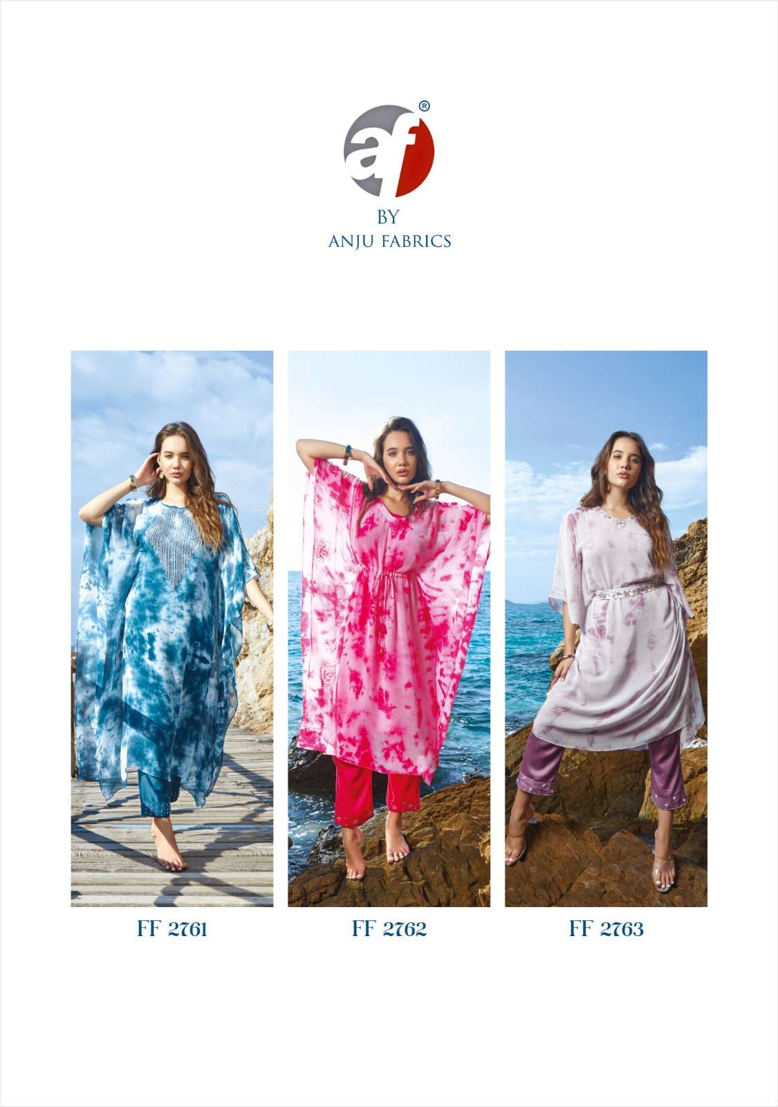 FASHION FEVER VOL-3 BY ANJU FABRICS PURE GEORGETTE TIE & DIE HANDWORK DESIGNER KAFTAN WITH PANT 