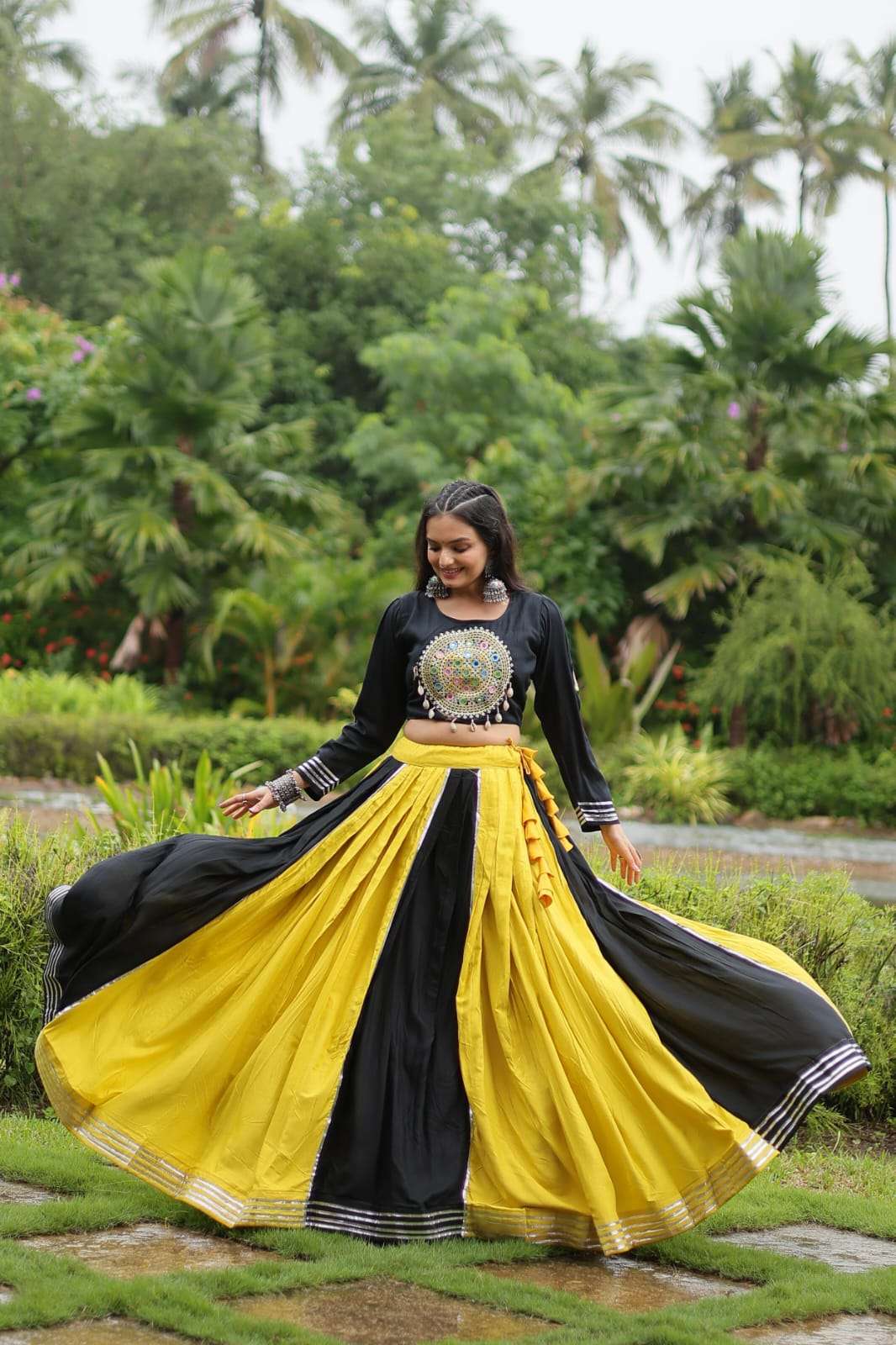 FESTIVAL LOOK BY TEXOFAB RAYON WITH GOTA PATTI GAMTHI WORK FESTIVE LEHENGA BLOUSE 