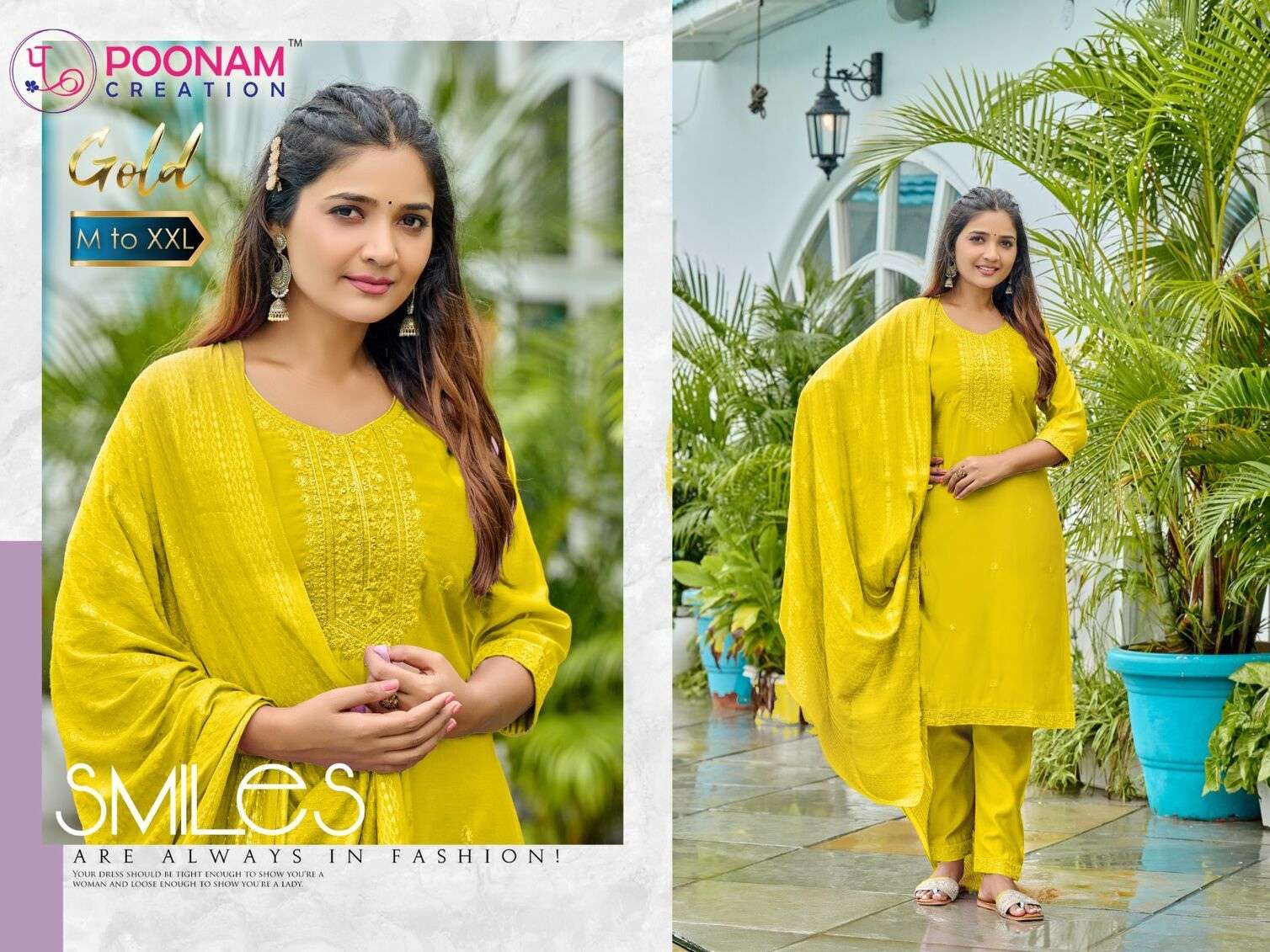 GOLD BY POONAM DESIGNER HEAVY ROMAN SILK EMBROIDERY SEQUENCE WORK TOP BOTTOM WITH WEAVING DUPATTA 