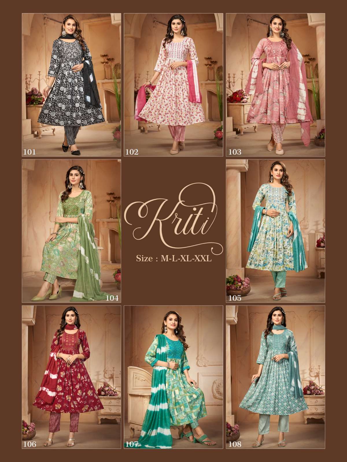 KIRTI BY JIYANA TWO TON RAYON FOIL PRINT EMBROIDERY WORK KURTI PANT WITH SIBORI DUPATTA 