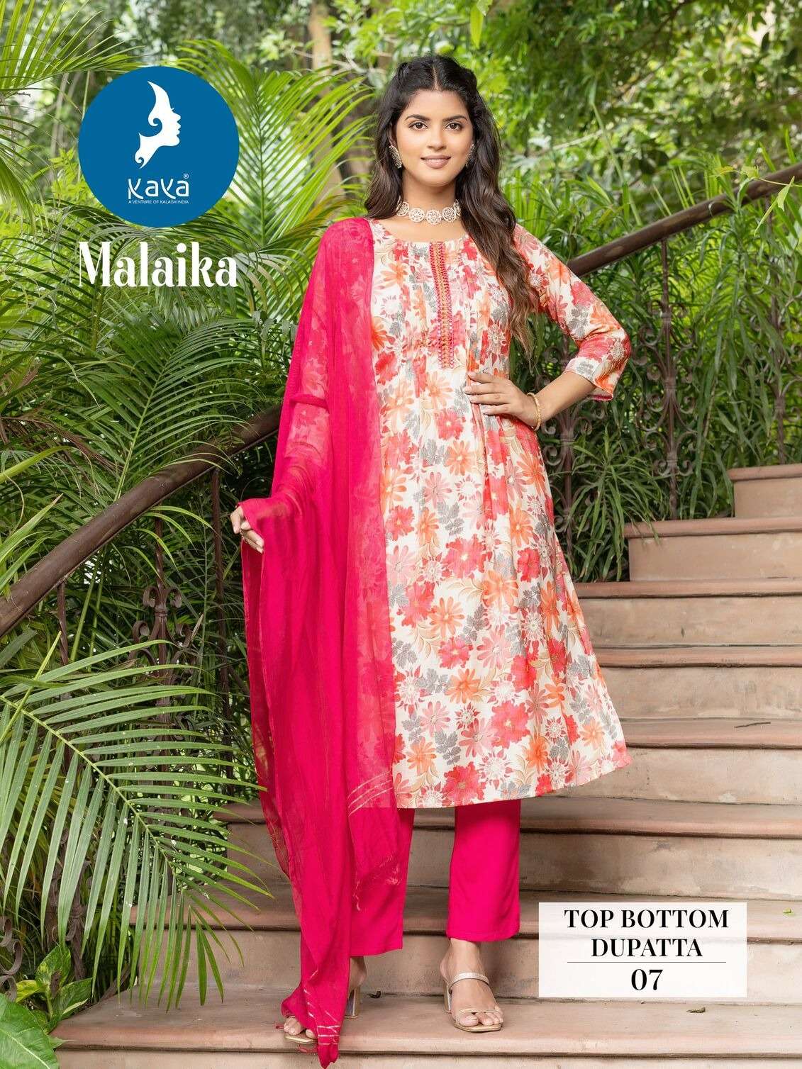 MALAIKA BY KAYA KURTI CAPSULE FOIL PRINT 3 PIECE CONCEPT WITH STRAIGHT CUT & ONE SIDE POCKET