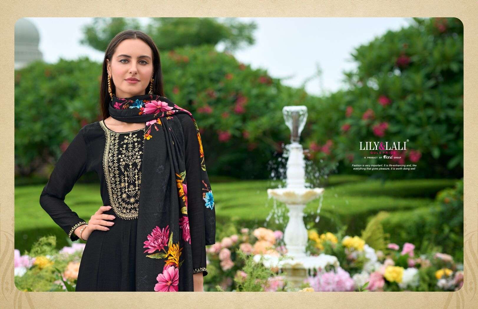 MALLIKAJAAN BY LILY & LALI ANARKALI STYLE DRESS WITH JARI & SEQUENCE WORK ON VICHITRA SILK KURTI PANT WITH DUPATTA 