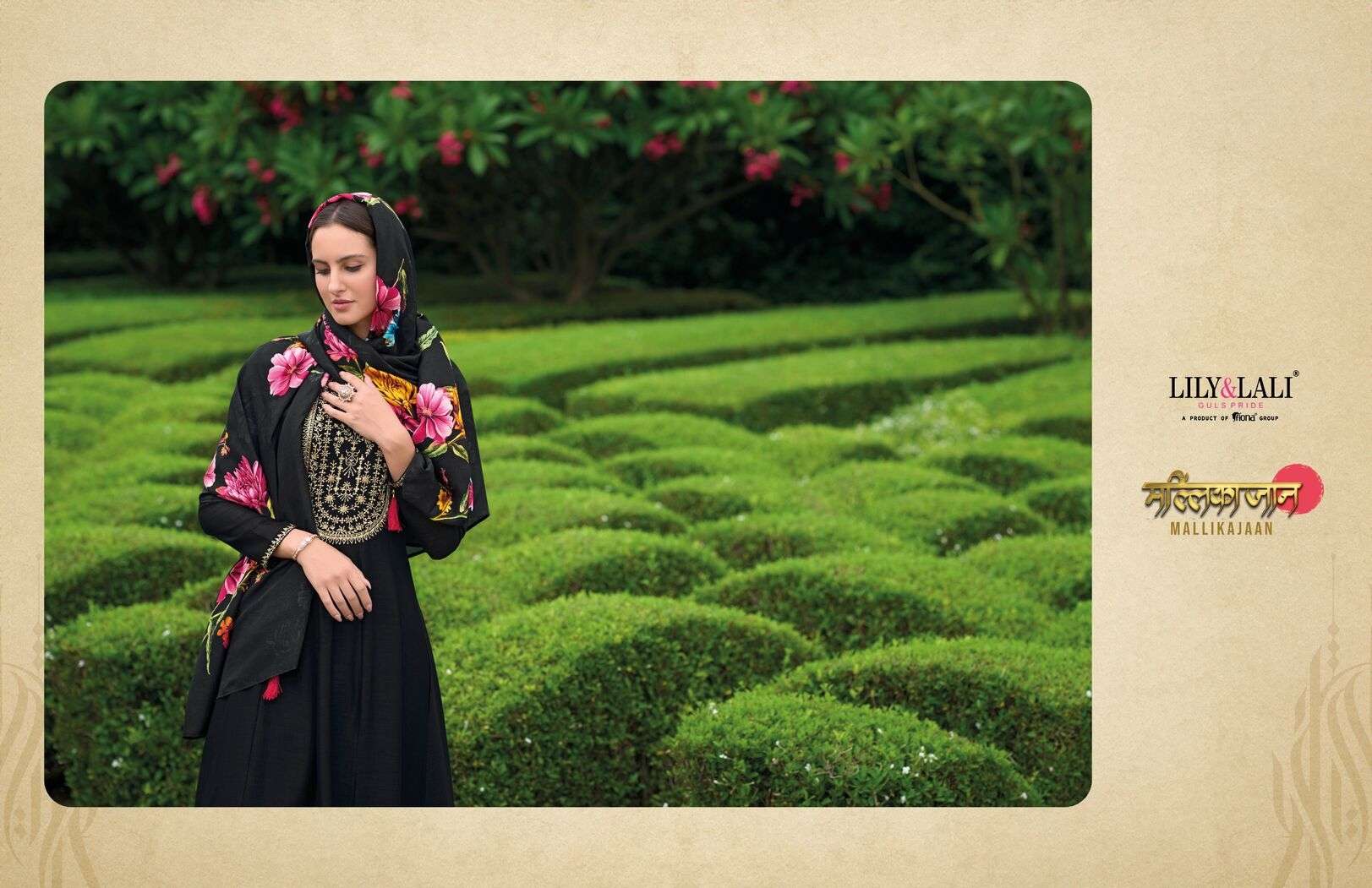 MALLIKAJAAN BY LILY & LALI ANARKALI STYLE DRESS WITH JARI & SEQUENCE WORK ON VICHITRA SILK KURTI PANT WITH DUPATTA 