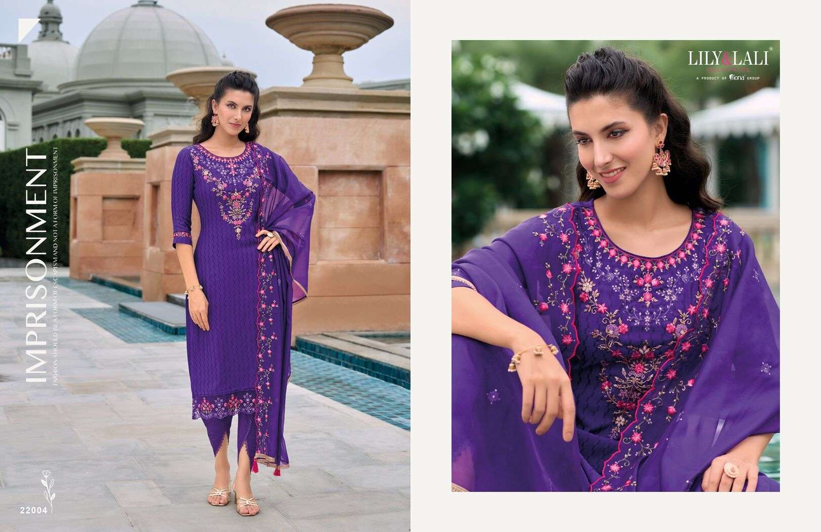 MASOOM BY LILY & LALI VISCOSE SILK WITH COTTON LINING FESTIVE COLLECTION KURTI PANT WITH DUPATTA 