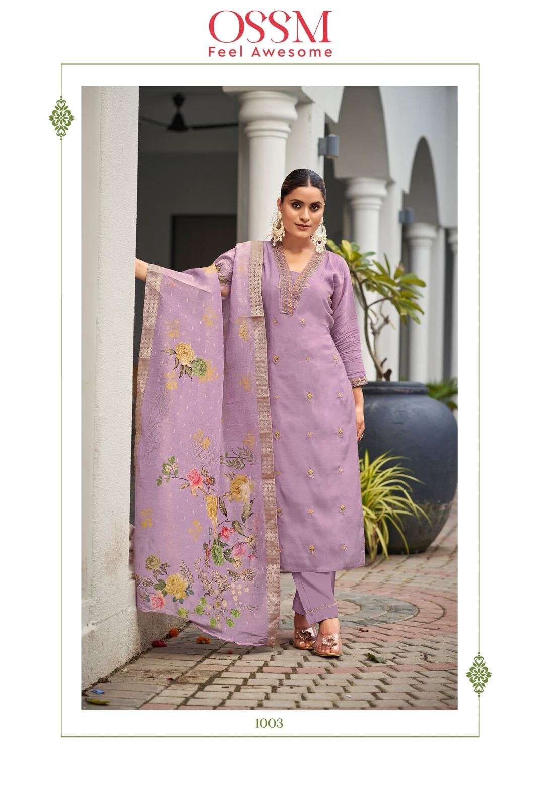 MILLIE BY OSSM ROMAN SIMMER EMBROIDERY WORK KURTI PANT WITH DIGITAL PRINT DUPATTA 