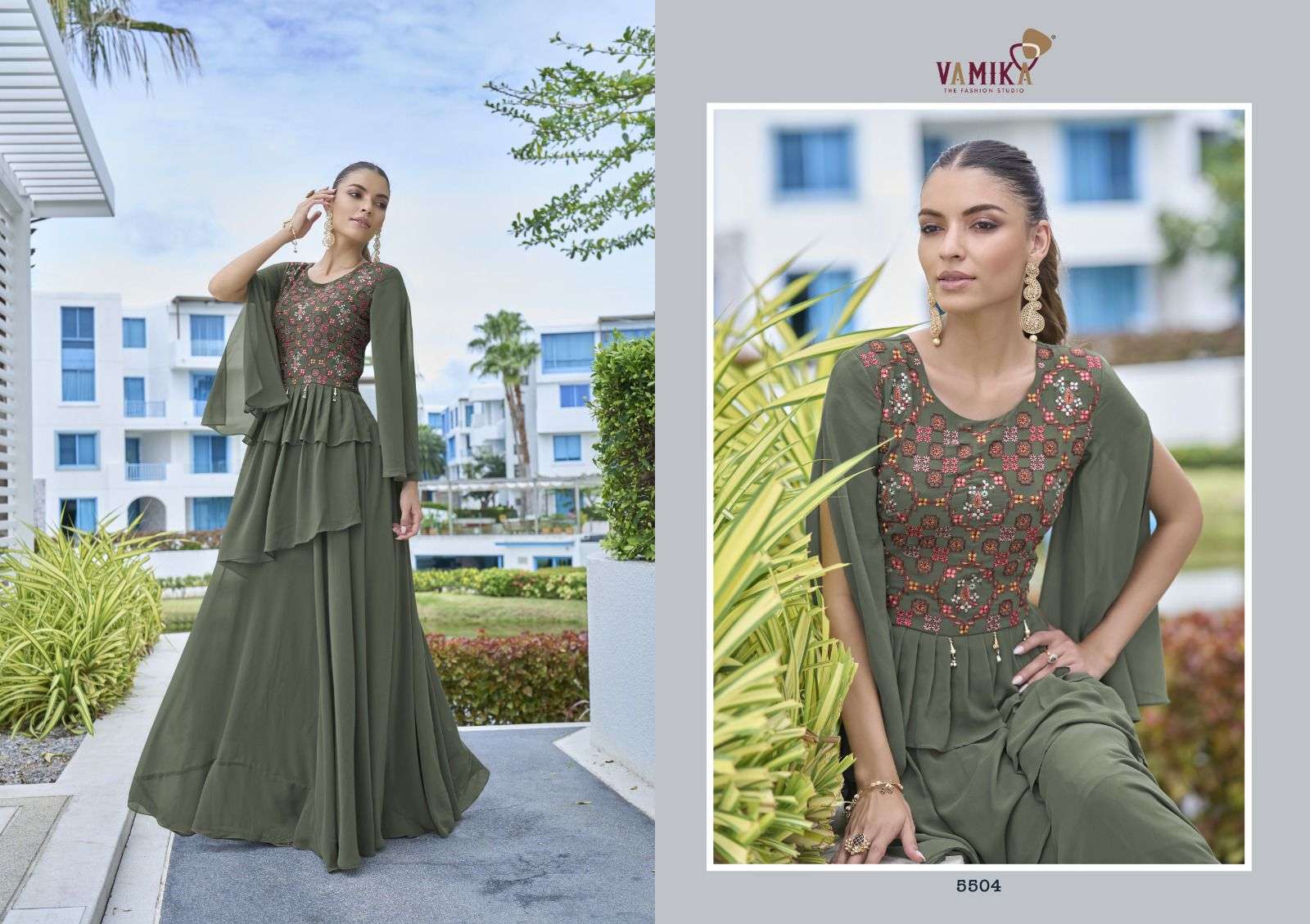 MIRZA BY VAMIKA HEAVY GEORGETTE WITH HEAVY EMBROIDERY HANDWORK PARTY WEAR GOWN 