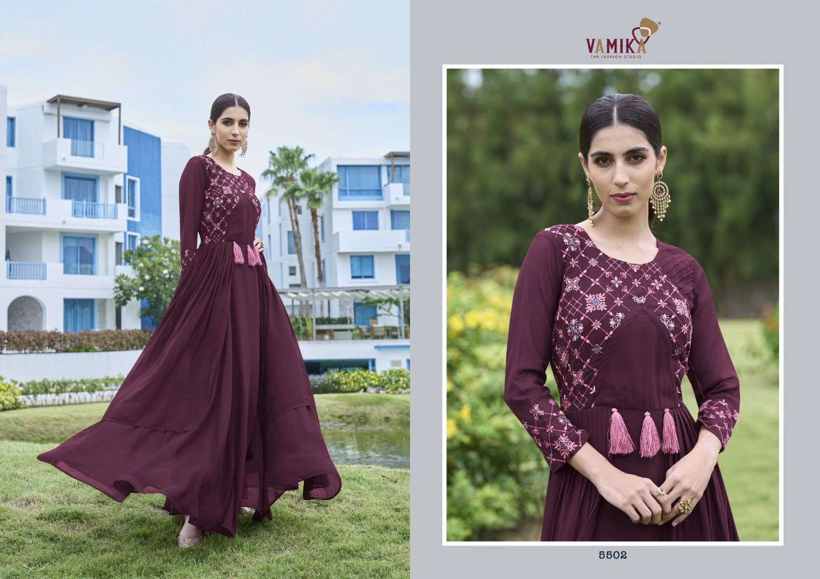 MIRZA BY VAMIKA HEAVY GEORGETTE WITH HEAVY EMBROIDERY HANDWORK PARTY WEAR GOWN 