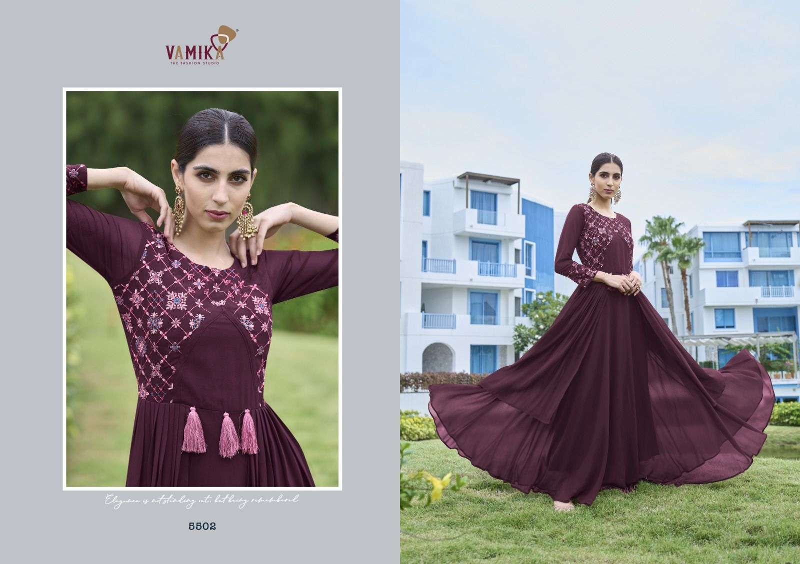 MIRZA BY VAMIKA HEAVY GEORGETTE WITH HEAVY EMBROIDERY HANDWORK PARTY WEAR GOWN 