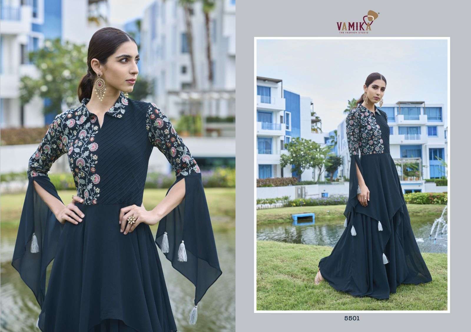 MIRZA BY VAMIKA HEAVY GEORGETTE WITH HEAVY EMBROIDERY HANDWORK PARTY WEAR GOWN 