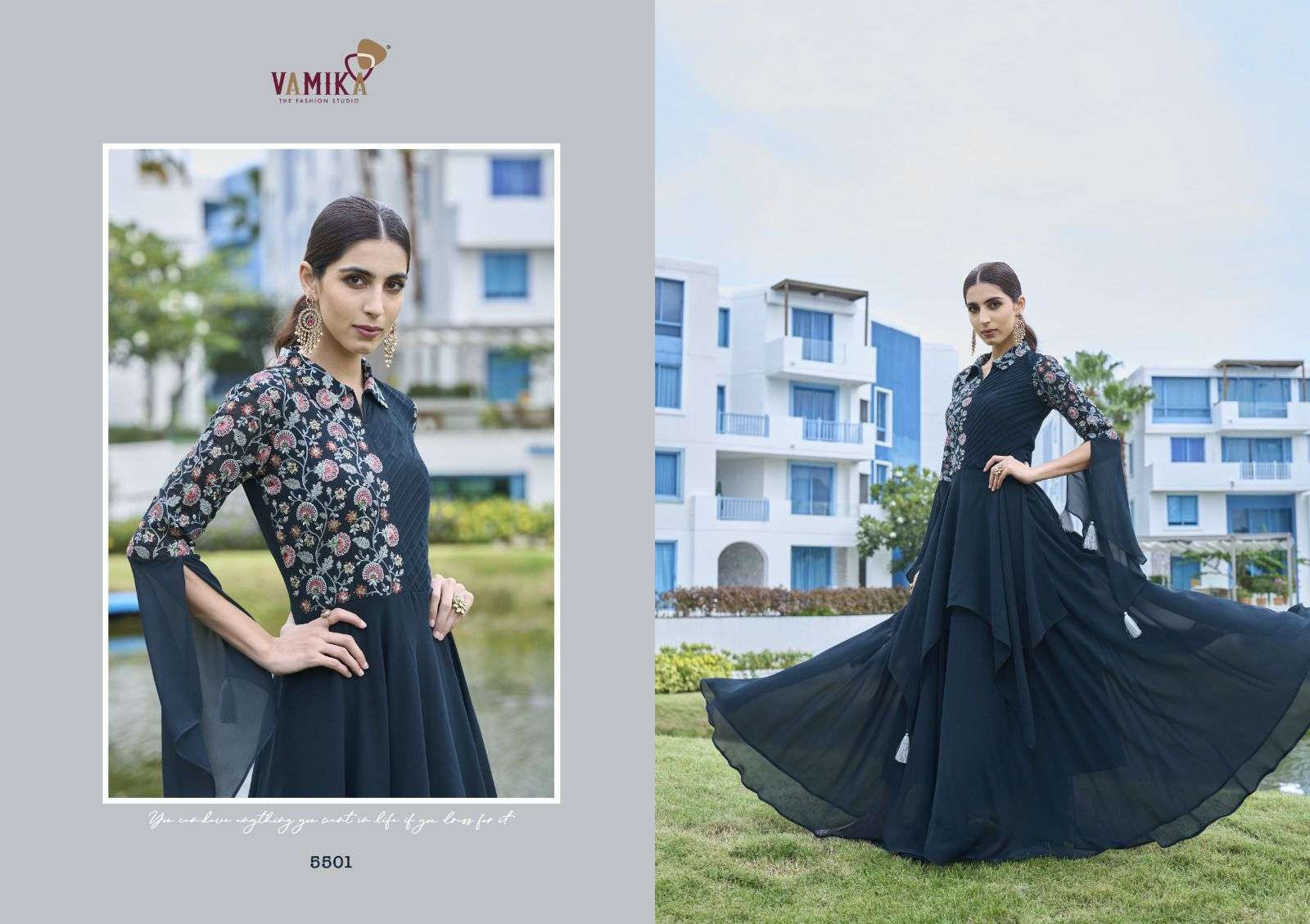 MIRZA BY VAMIKA HEAVY GEORGETTE WITH HEAVY EMBROIDERY HANDWORK PARTY WEAR GOWN 