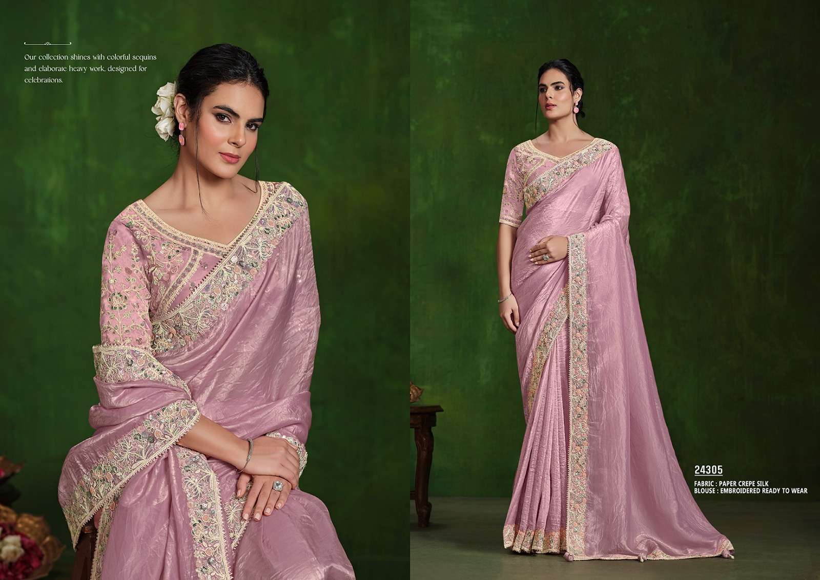 MOHMANTHAN 24300 SERIES RANJHANA BY MAHOTSAV PARTY WEAR DESIGNER SAREES 