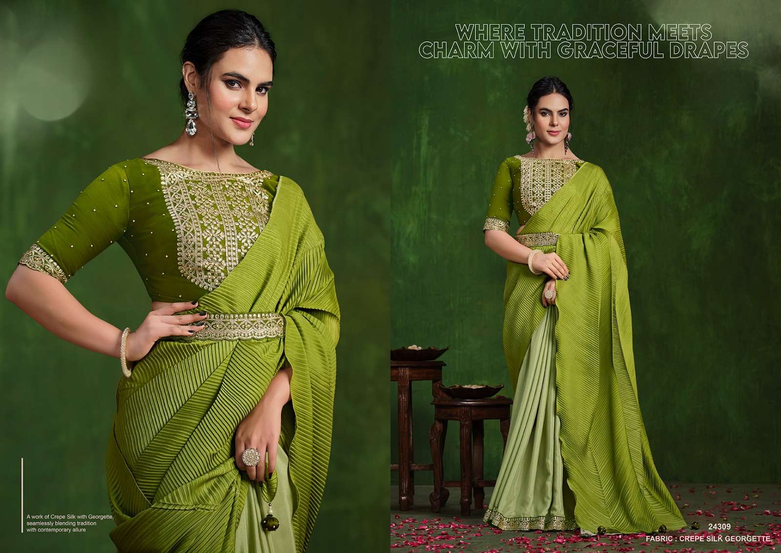 MOHMANTHAN 24300 SERIES RANJHANA BY MAHOTSAV PARTY WEAR DESIGNER SAREES 