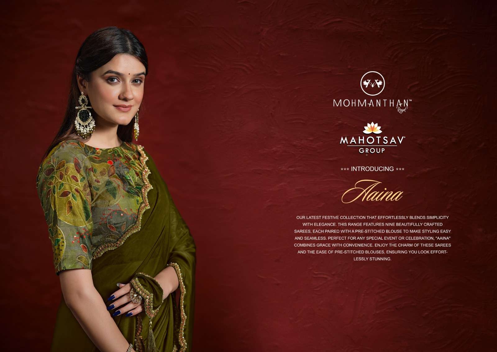 MON- MANTHAN 24200 SERIES AAINA BY MAHOTSAV NEW DESIGNER PARTY WEAR SAREES COLLECTION 