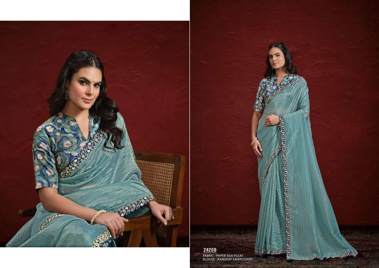 MON- MANTHAN 24200 SERIES AAINA BY MAHOTSAV NEW DESIGNER PARTY WEAR SAREES COLLECTION 