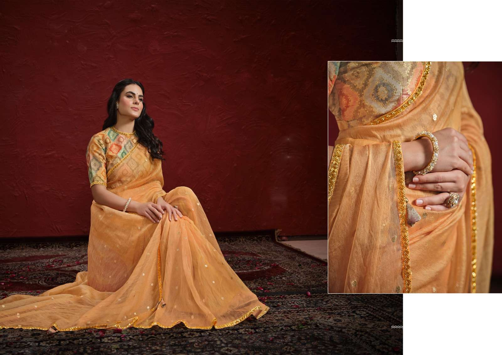 MON- MANTHAN 24200 SERIES AAINA BY MAHOTSAV NEW DESIGNER PARTY WEAR SAREES COLLECTION 