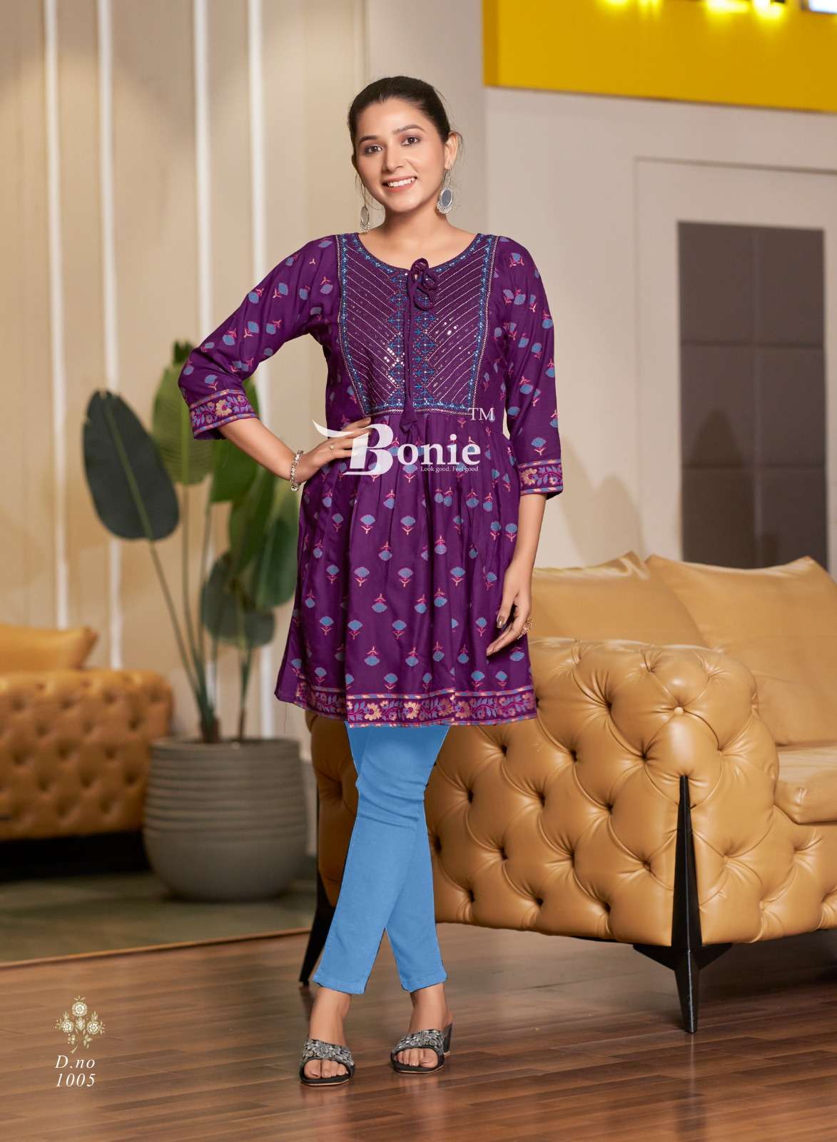 NIKKI BY BONIE RAYON FABRIC AMAZING COLOUR PRINTS SHORT TUNICS 