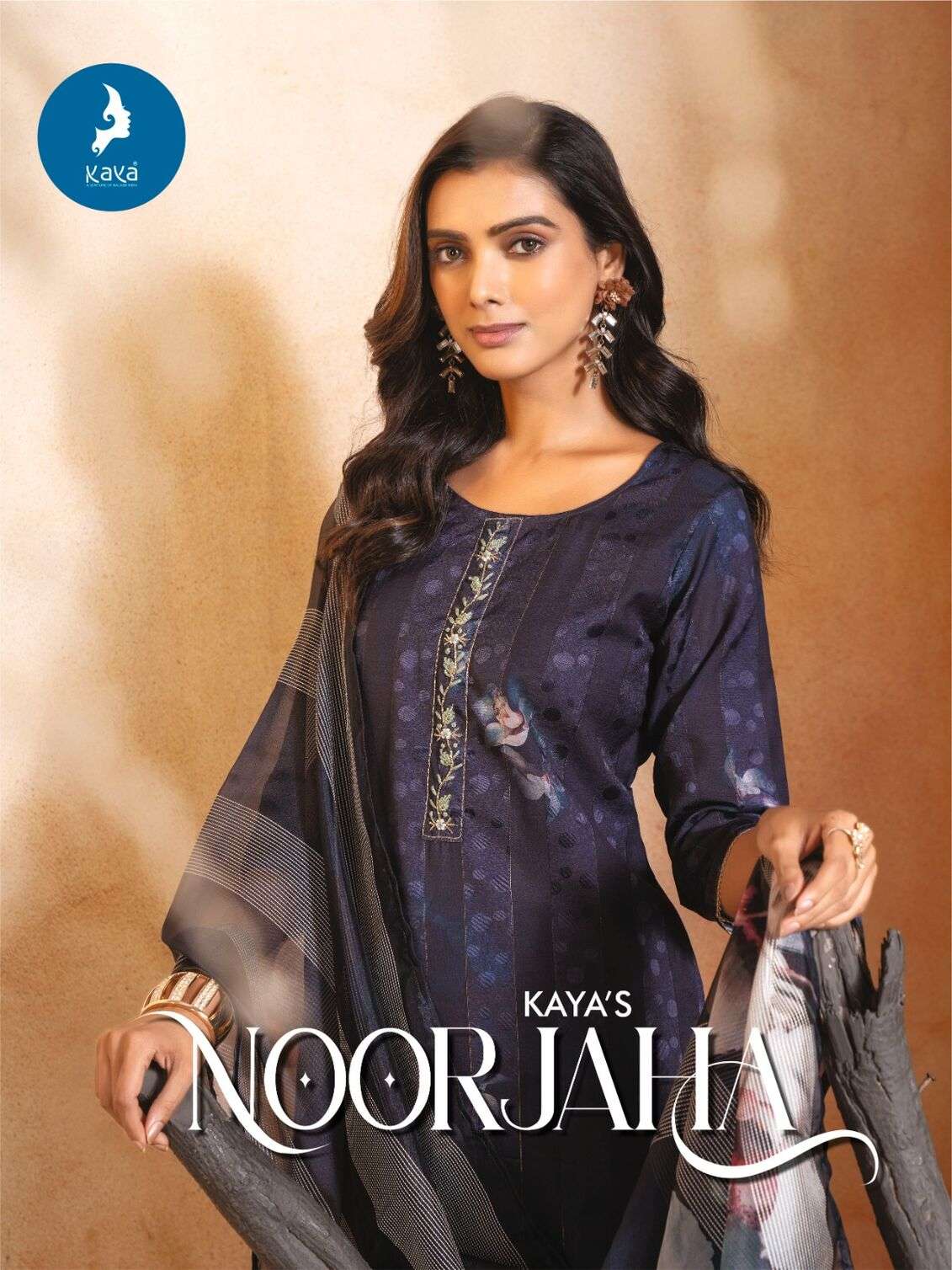 NOORJAHA BY KAYA KURTI MUSLIN DIGITAL JACQUARD HANDWORK KURTI PANT WITH SOFT DIGITAL PRINT DUPATTA 