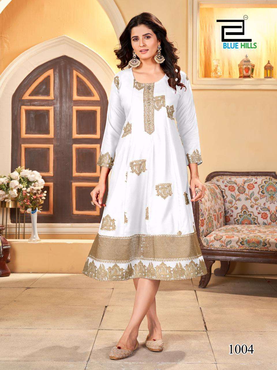 PALKI SPECIAL KNEE LENGTH PRINTED ANARKALI CONCEPT BY TEXOFAB