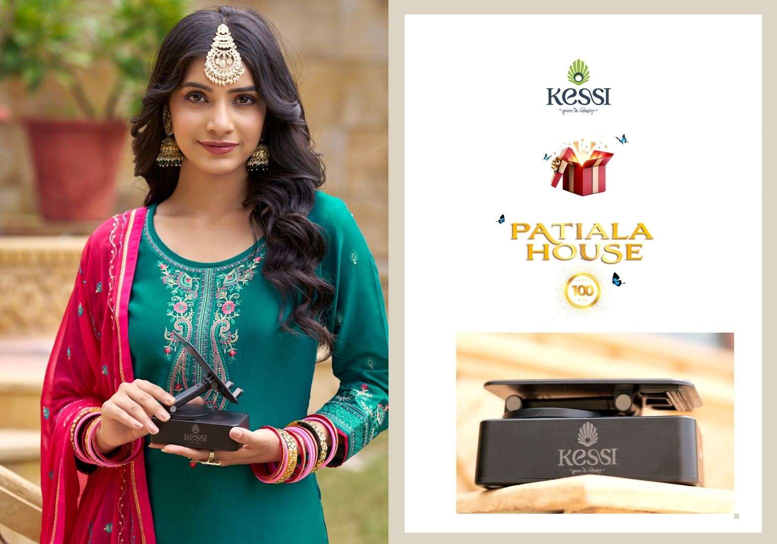 PATIALA HOUSE VOL-100 BY KESSI JAM SILK COTTON WORK UNSTICHED SALWAR SUITS 