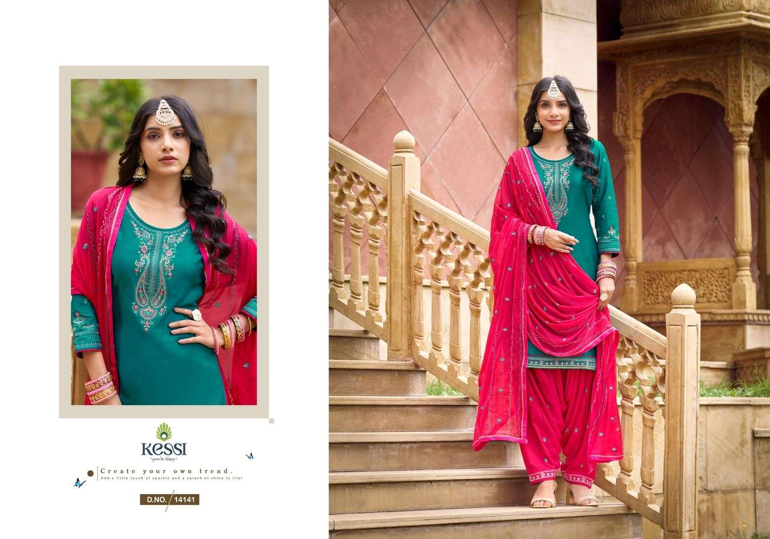 PATIALA HOUSE VOL-100 BY KESSI JAM SILK COTTON WORK UNSTICHED SALWAR SUITS 