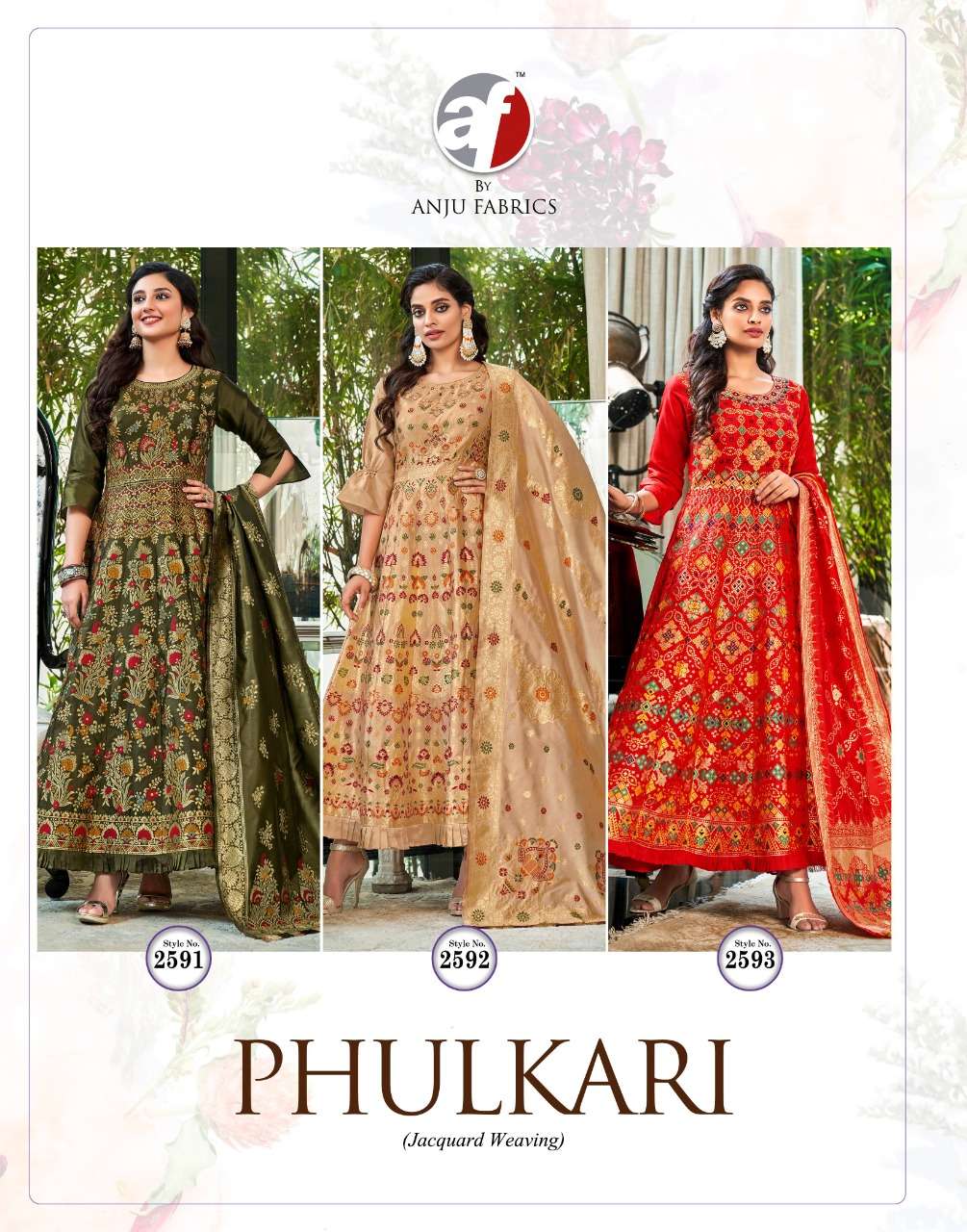 PHULKARI BY ANJU FABRICS SILK JACQUARD WITH MEENA LACES HEAVY PARTY WEAR GOWN WITH DUPATTA 