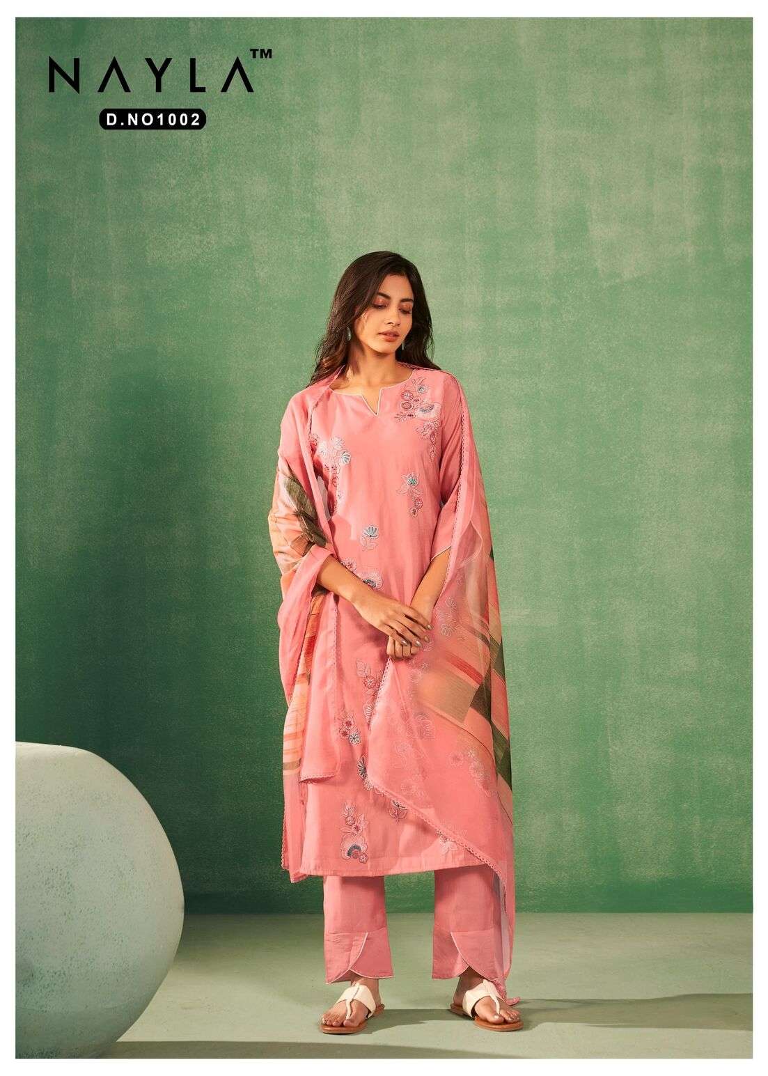 QURBAT BY NAYLA VISCOSE SILK WITH WORK KURTI PANT WITH PRINT DUPATTA  