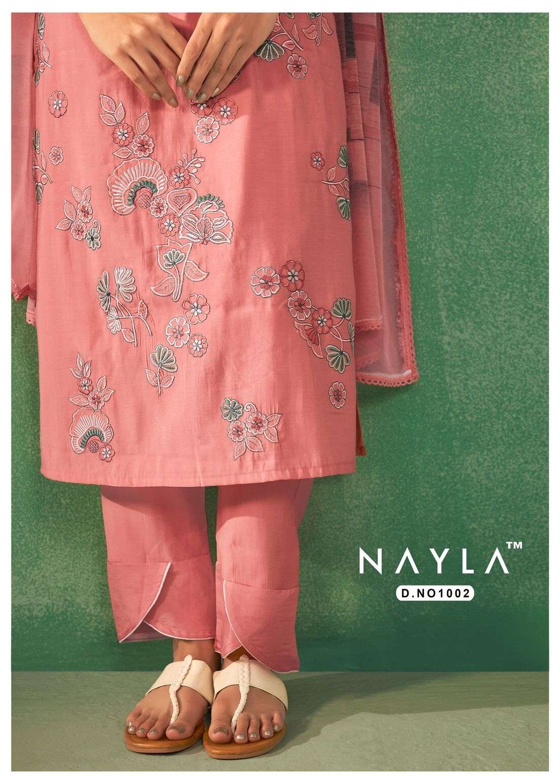 QURBAT BY NAYLA VISCOSE SILK WITH WORK KURTI PANT WITH PRINT DUPATTA  