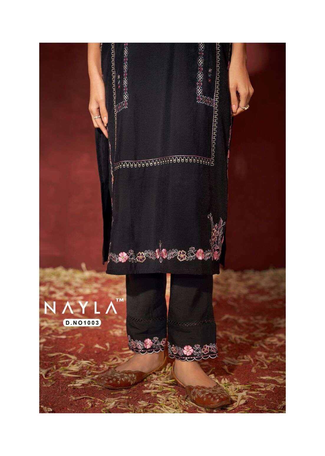 QURBAT BY NAYLA VISCOSE SILK WITH WORK KURTI PANT WITH PRINT DUPATTA  